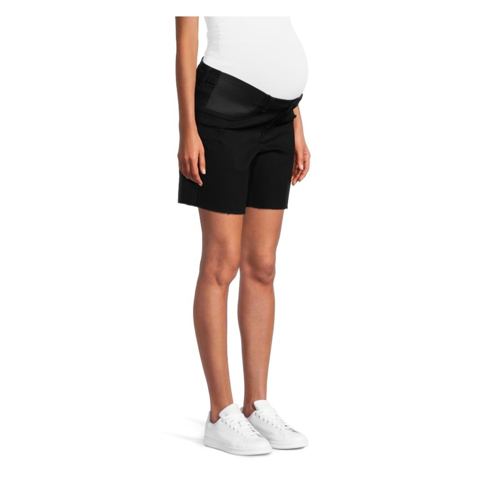 Maternity Jean Shorts Black Bemuda Brand New Time and Tru